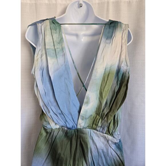 Banana Republic Jessie Satin Midi Dress Women Small TieDye Goddess Boho Ethereal - Picture 3 of 10